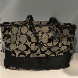 Coach Large Tote with trademark C’s, BLACK